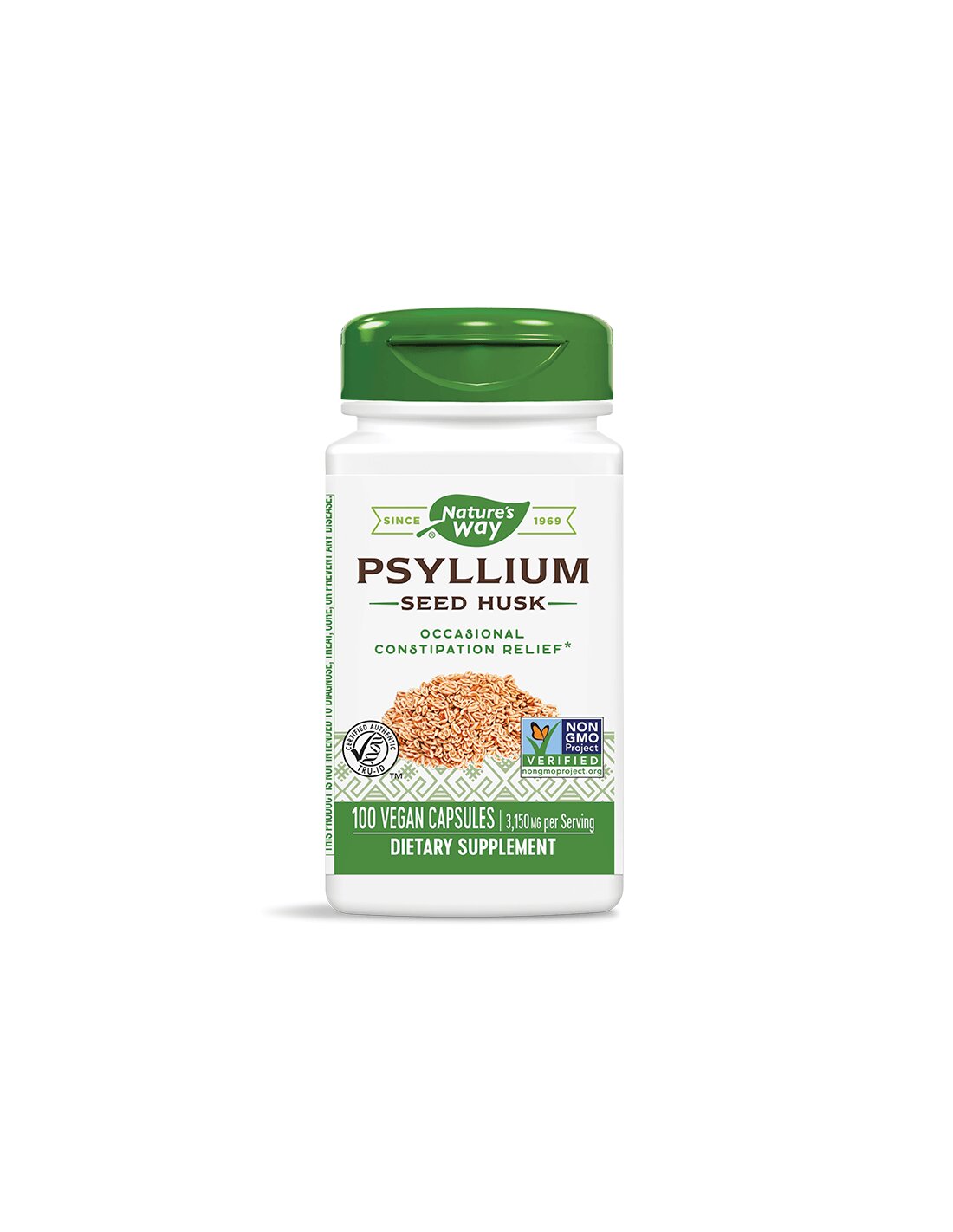 Psyllium Seed Husk 525 mg x 100 capsules Nature's Way