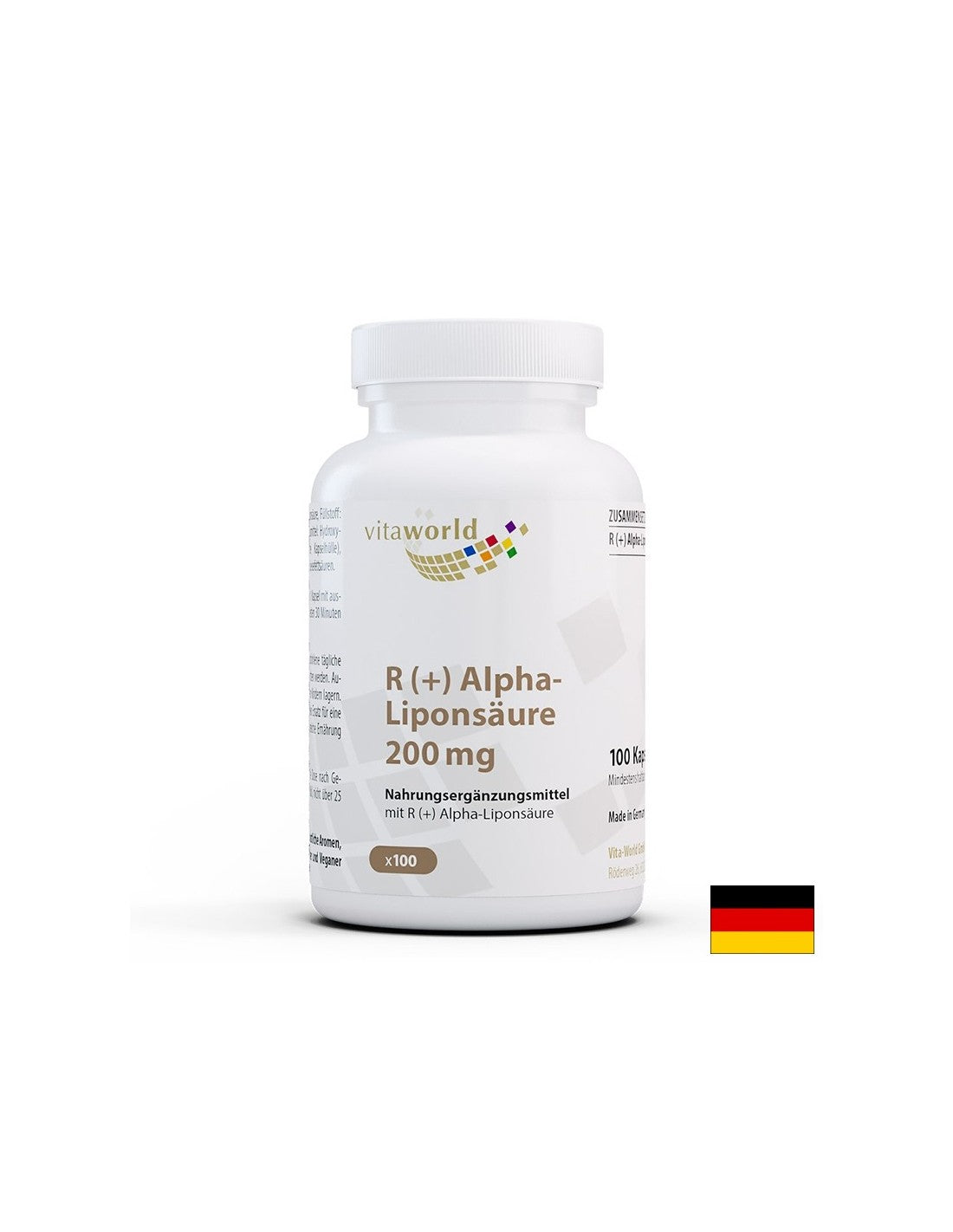 Metabolismo y azúcar en la sangre - ácido alfa lipoico (R + alfa -liponsaure), 200 mg x 100 cápsulas