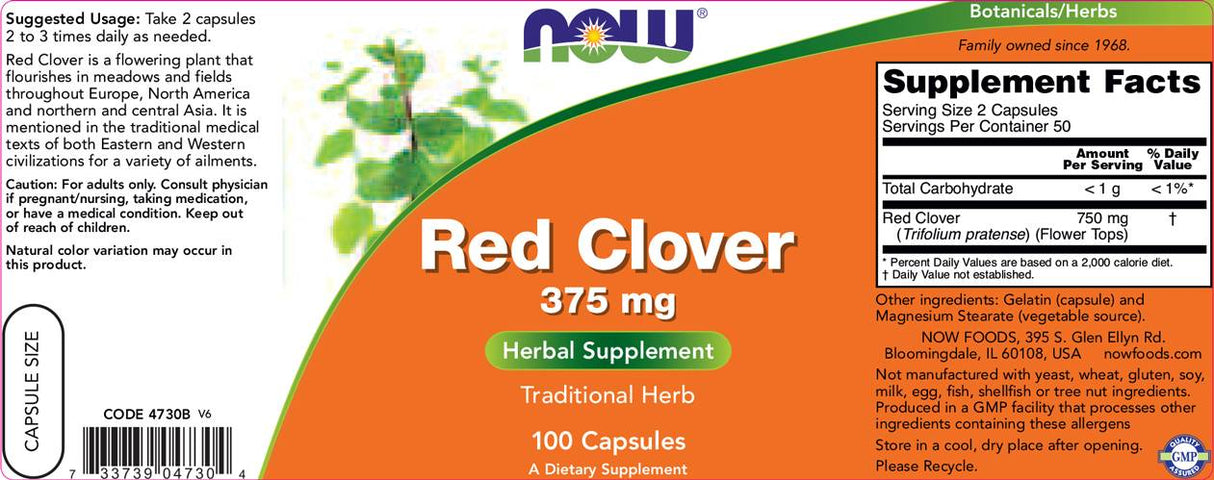 Red Clover 375 mg - 100 capsules