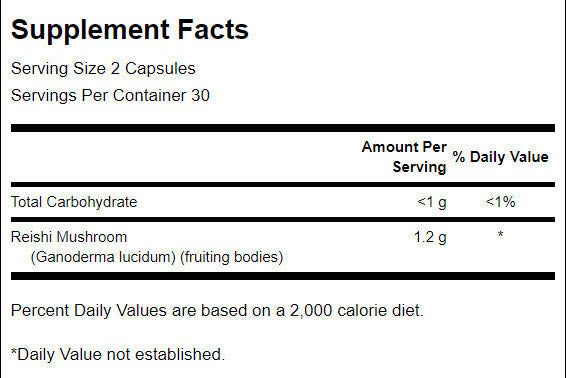 Reishi Mushroom 600 mg - 60 capsules