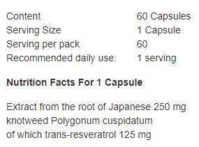 Resweratrol 125 mg - 60 kapsułek