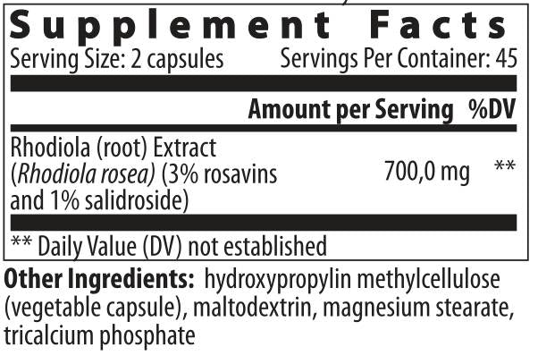 Rhodiola rosea - 90 cápsulas