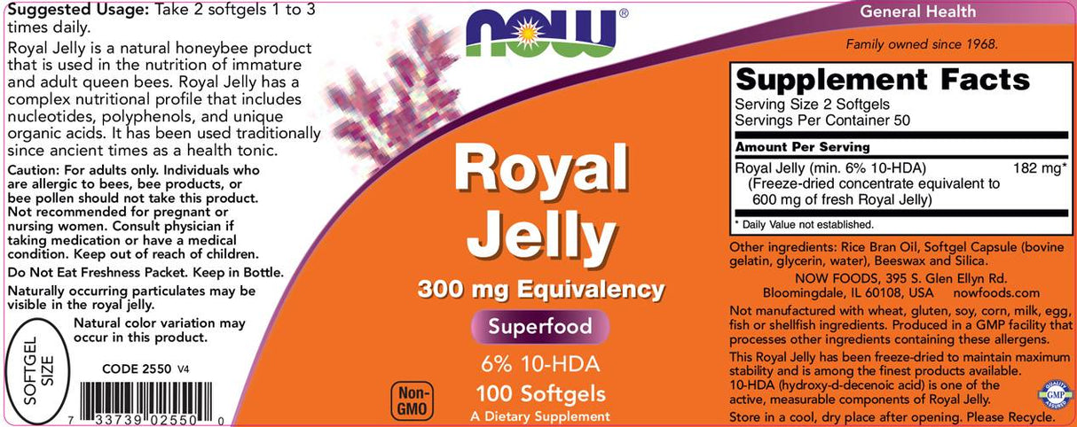 Royal Jelly 300 mg - 100 Gel Capsules