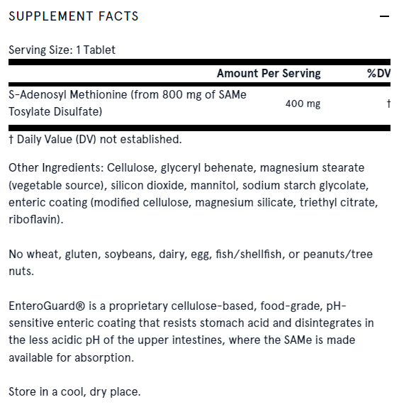 SAM-e 400 mg - 30 Tablets