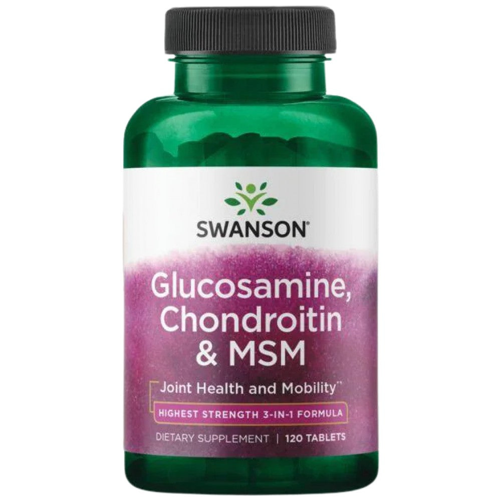 Glucosamine, Chondroitin & MSM - Highest Strength - 120 Tablets