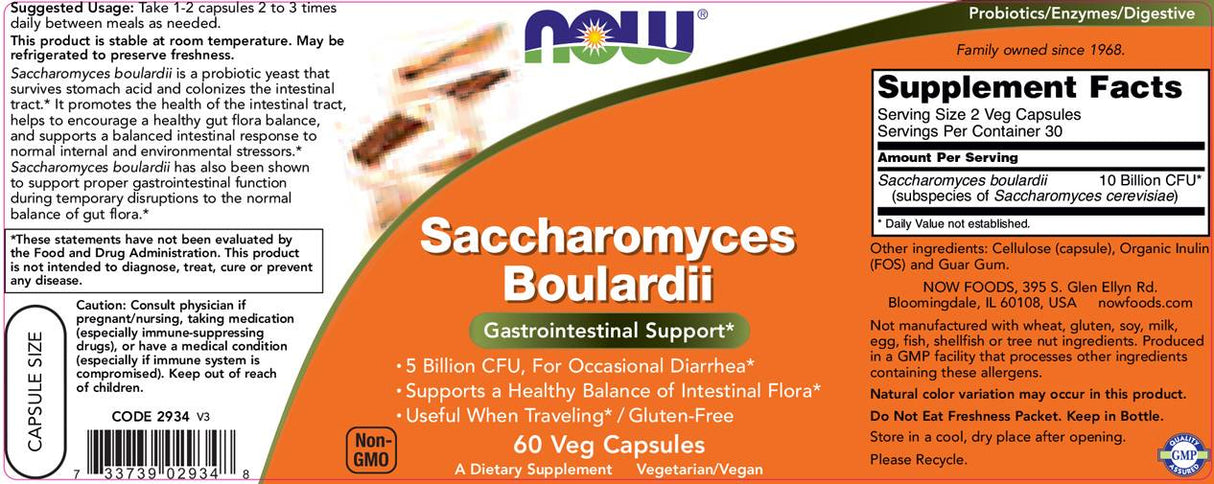 Saccharomyces boulardii - 60 cápsulas