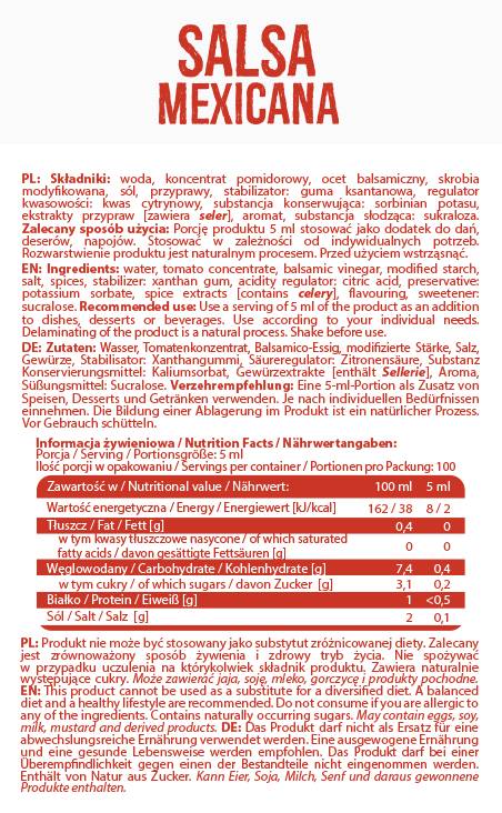 Nulová kalorická omáčka Salsa Mexicana - 500 ml