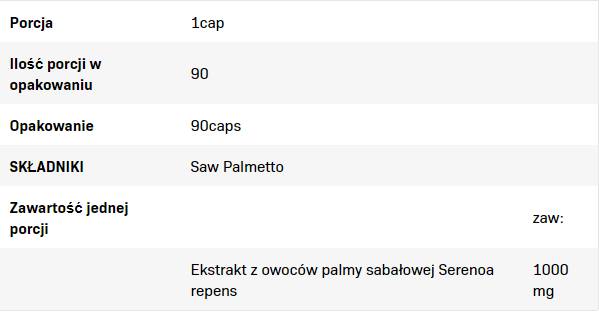Pjūklo palmetto 1000 mg - 90 kapsulių