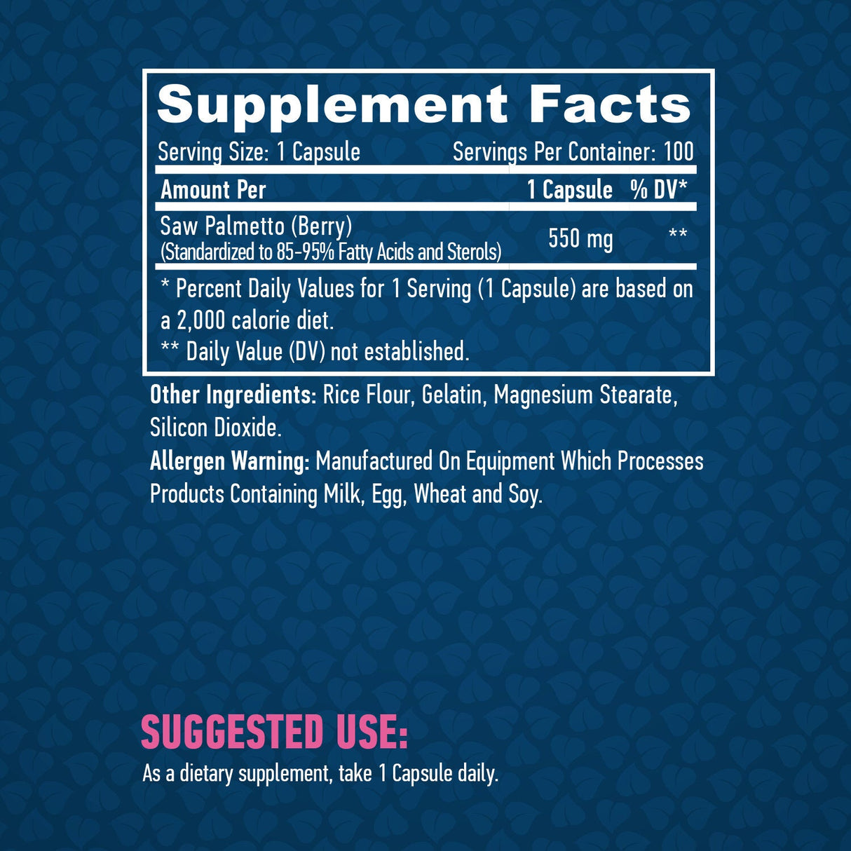 Saw Palmetto 550 mg. / 100 czapek.