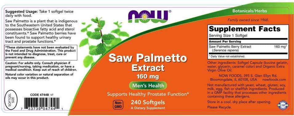 Saw Palmetto Extract 160 mg - 60 Gel capsules