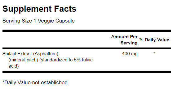 Extracto shilajit 400 mg - 60 cápsulas