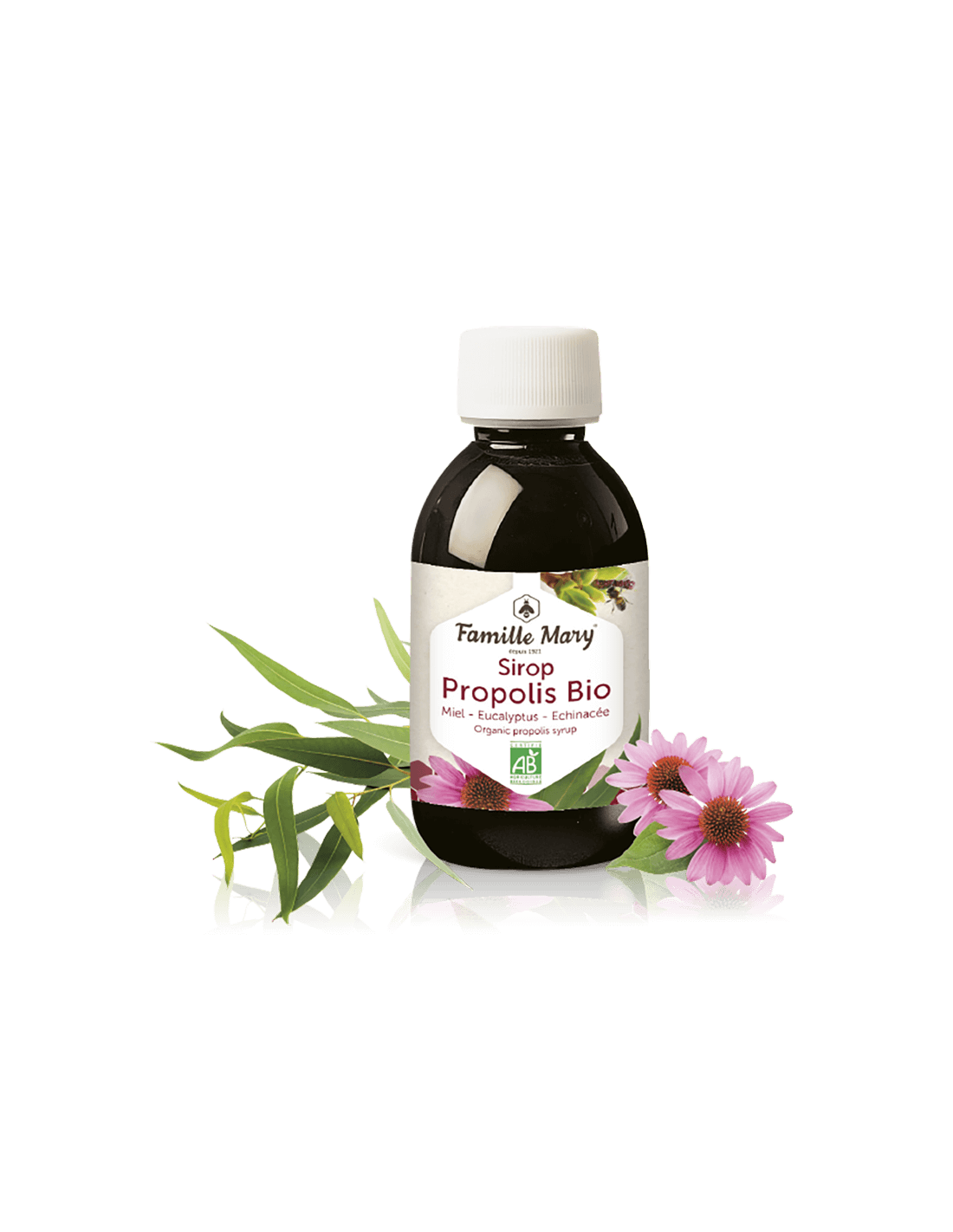Sirop Propolis Bio (with honey, eucalyptus and echinacea), 150 ml Famille Mary