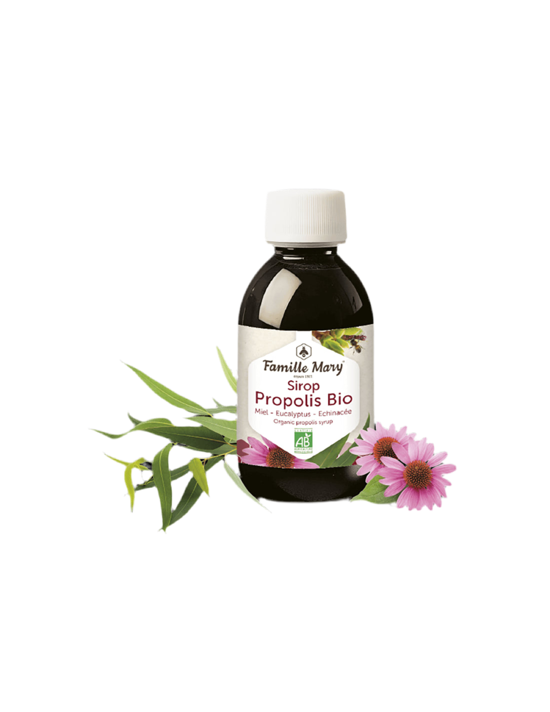 Sirop Propolis Bio (with honey, eucalyptus and echinacea), 150 ml Famille Mary