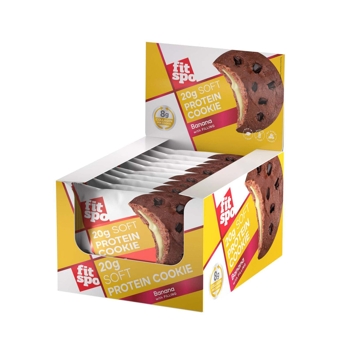 Cookie de proteína suave | con 8G de colágeno y sin azúcar agregada - 10 x 70 gramos