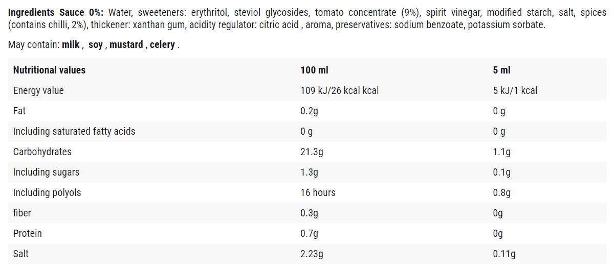 Aštrus kečupas/0 kalorijų padažas - 500 ml