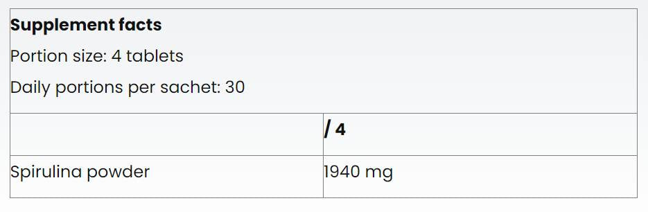 Spirulina 1940 mg - 120 Tablets