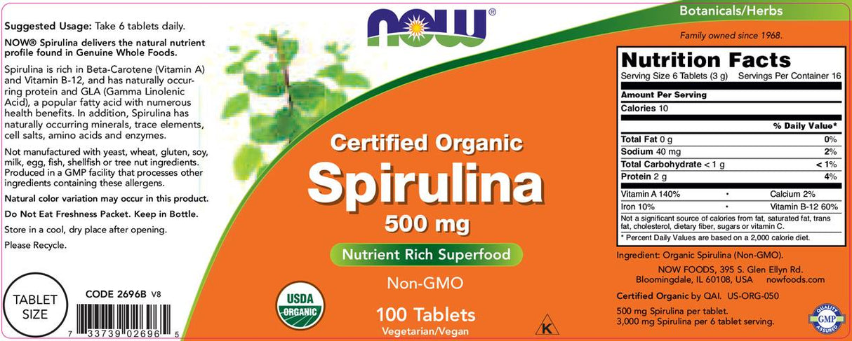 Spirulina 500 mg - 200 Tablets