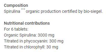 Spirulininis | Veganiškas bio 500 mg - 100 tablečių