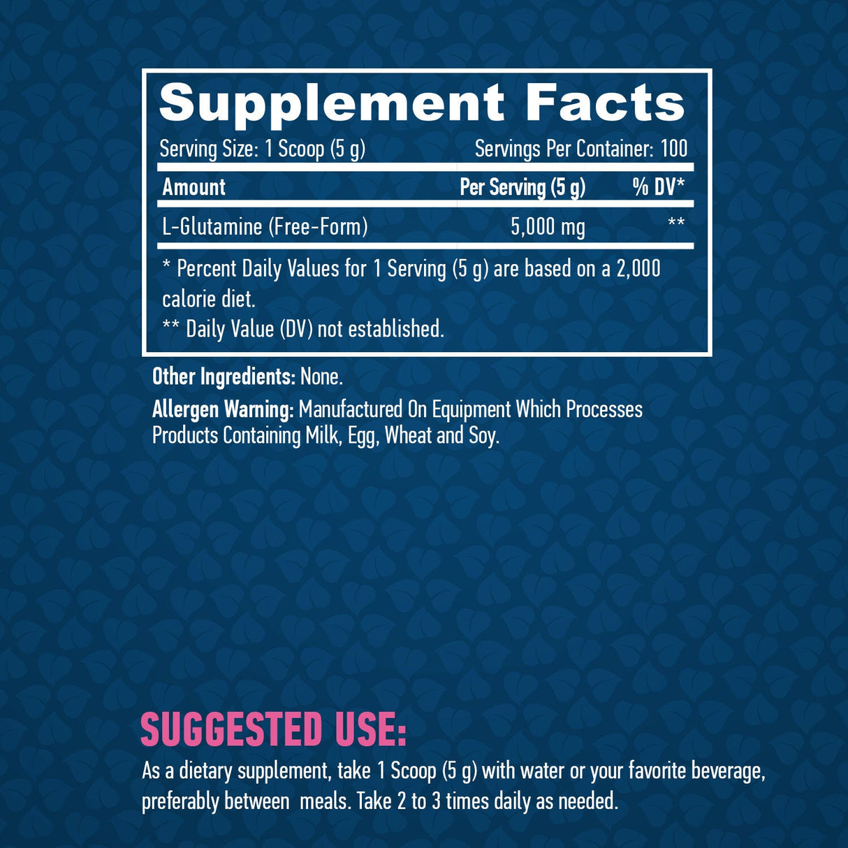 Sports 100% Pure L-Glutamine - 0.500 kg