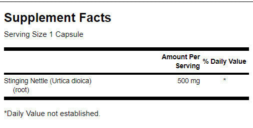Pastelización de la raíz de la ortiga 500 mg - 100 cápsulas