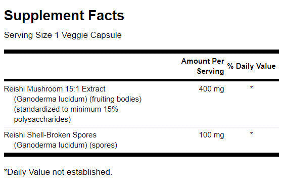 Super Potent Reishi Mushroom Complex 500 mg - 60 capsules