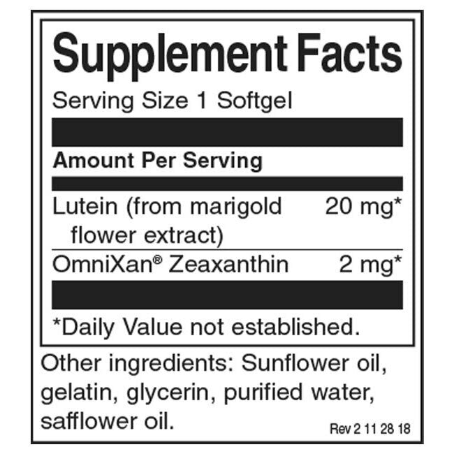 Sinergetinė akių sveikatos liuteinas ir zeaksantinas 22 mg - 60 gelio kapsulės