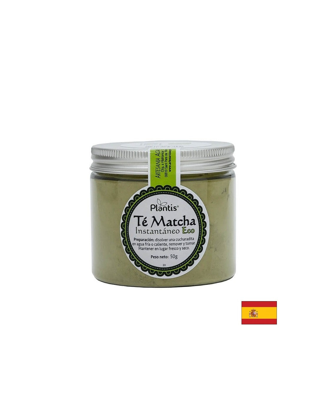Instant organic matcha tea powder - metabolism and energy - Té Matcha Instantáneo Eco Plantis®, 50 g powder