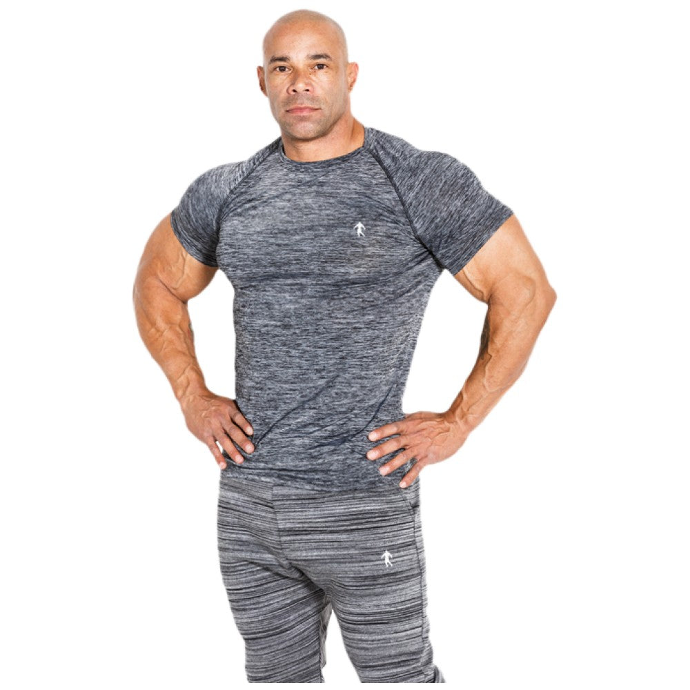 Camiseta para hombres con mangas cortas/camiseta 01 lm compresión gris oscuro