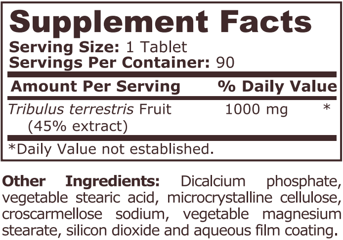 Pure Ernärung - Tribulusartterrrris 1000 mg - 90 Pëllen