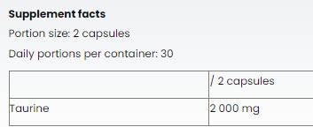 Taurine Caps 1000 mg - 60 cápsulas