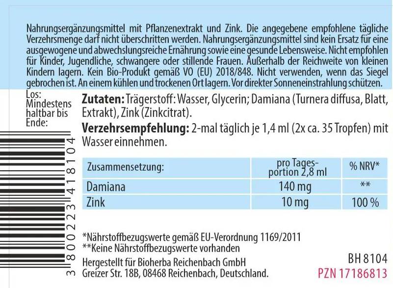 Tincture Damiana Leaves - 50 ml