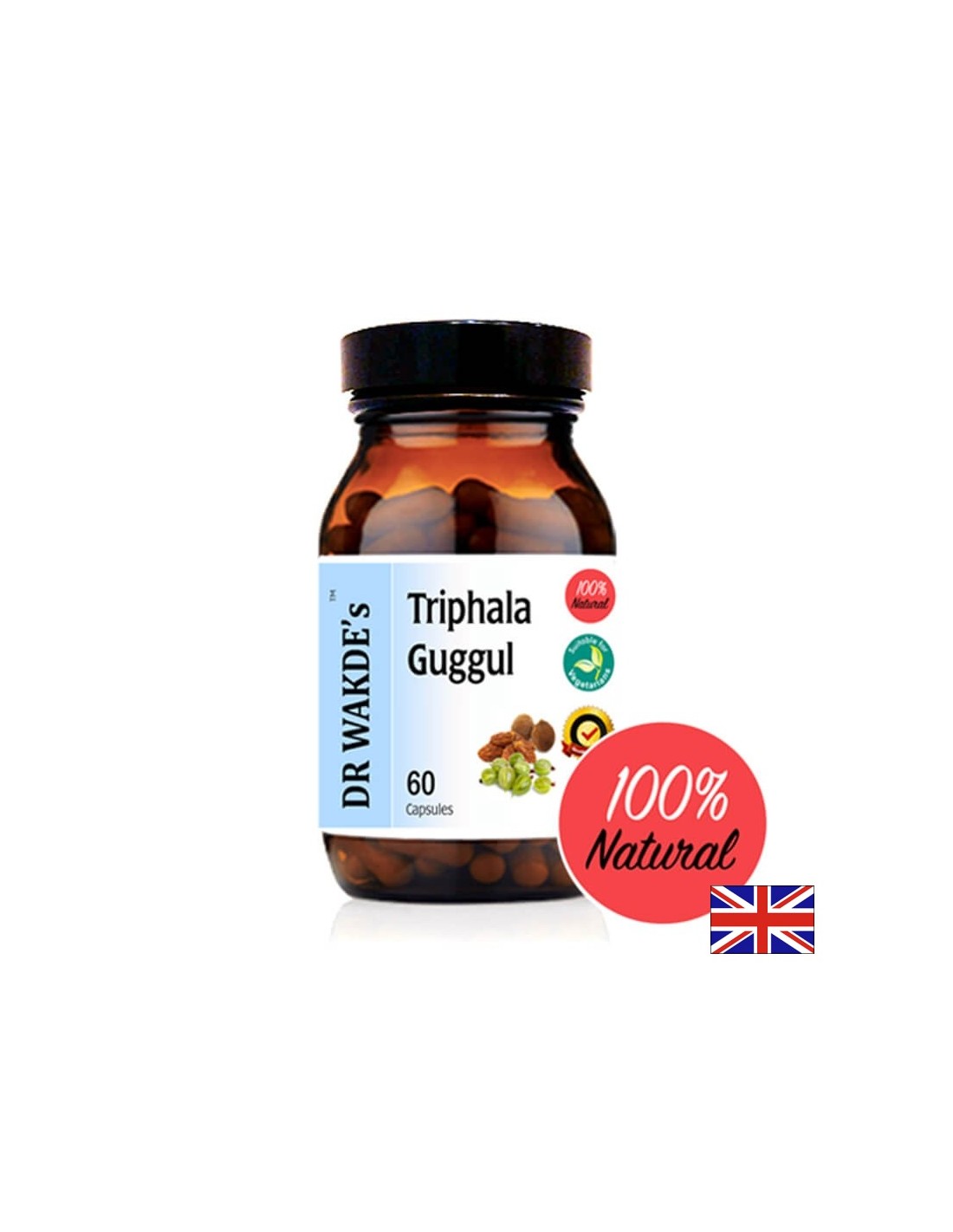 Triphala Guggul - mat héijer Cholesterol, Adipositasen an Hämorriden, 60 Kapselen