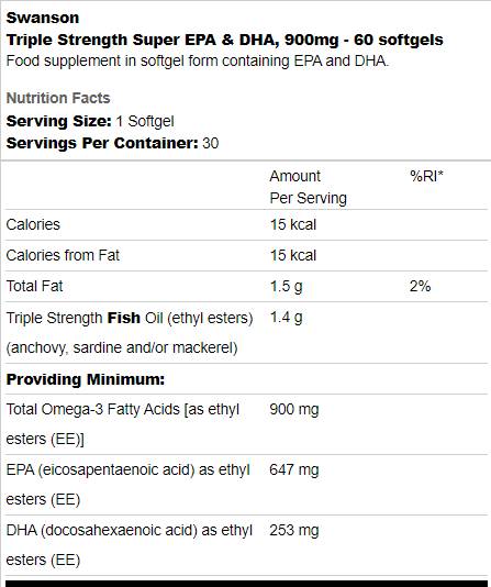 Triple Strength Super EPA en DHA 900 mg 60 gelcapsules