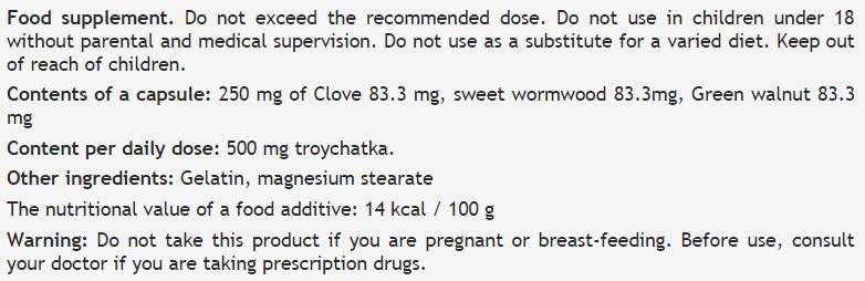 TroyChatka 250 mg - 100 tobolek