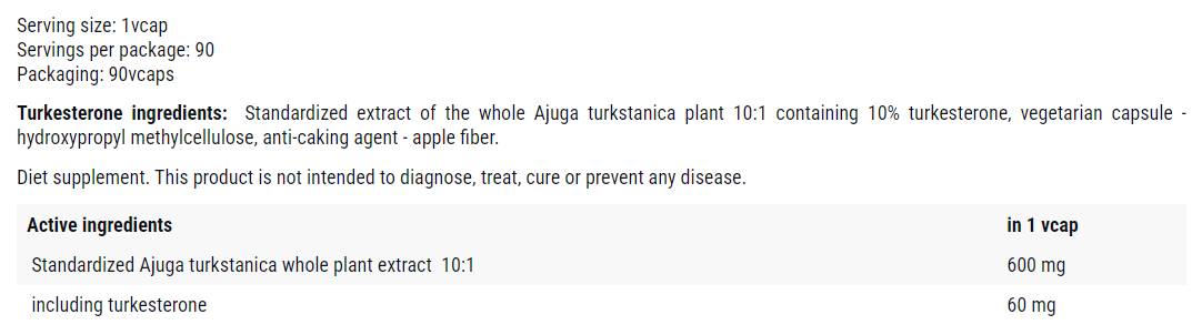 Turkesteron 600 mg - 90 tobolek