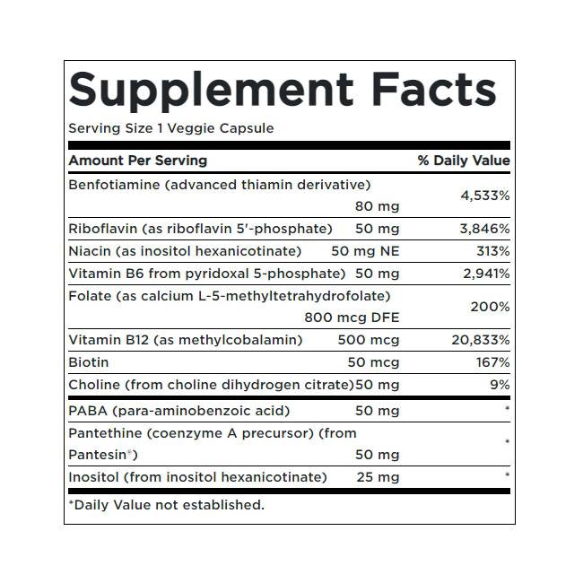 Aktywowany B -kompleks o wysokiej mocy i biodostępności 430 mg - 60 kapsułek