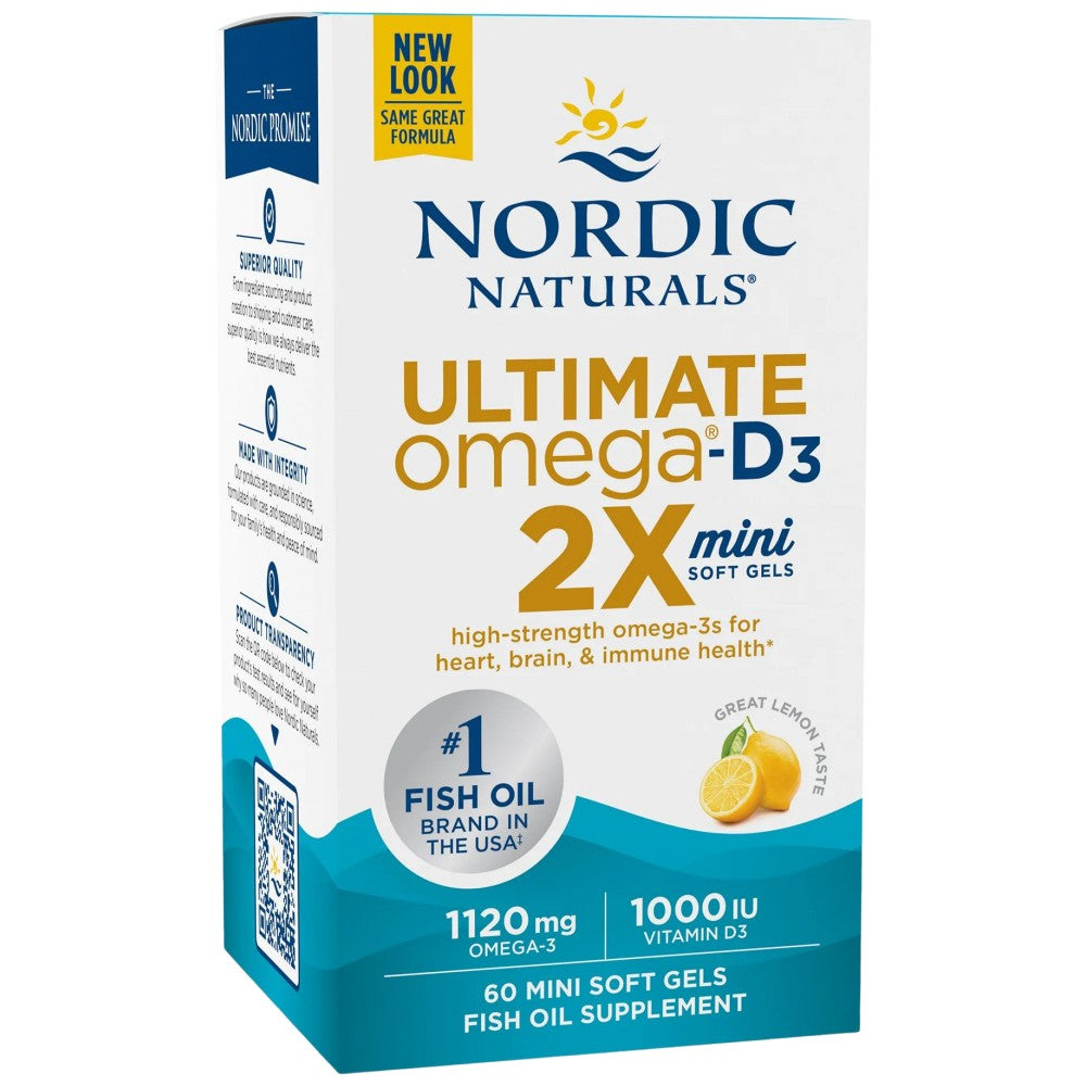 Ultieme Omega 2x mini 1120 mg | Met vitamine D3 - 60 gelcapsules