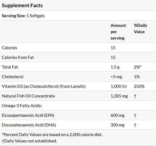 Ultra Omega 3D met vitamine D-3-180 gelcapsules
