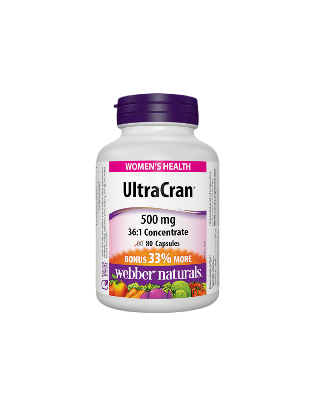 Ultracran® / Cranberry 36: 1 koncentrat 500 mg x 80 kapsułek