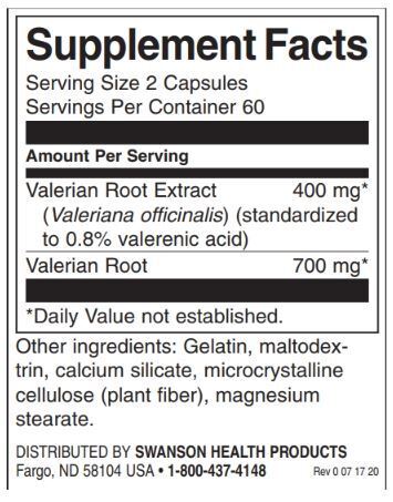 Valerian Root Extract 400 mg - 120 capsules