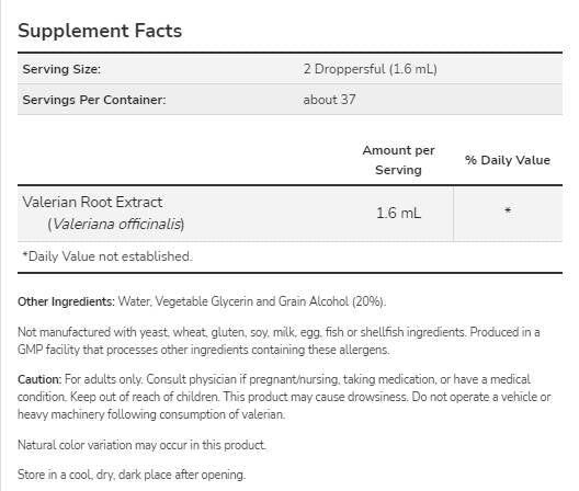 Valerian Root Liquid Extract - 59 ml