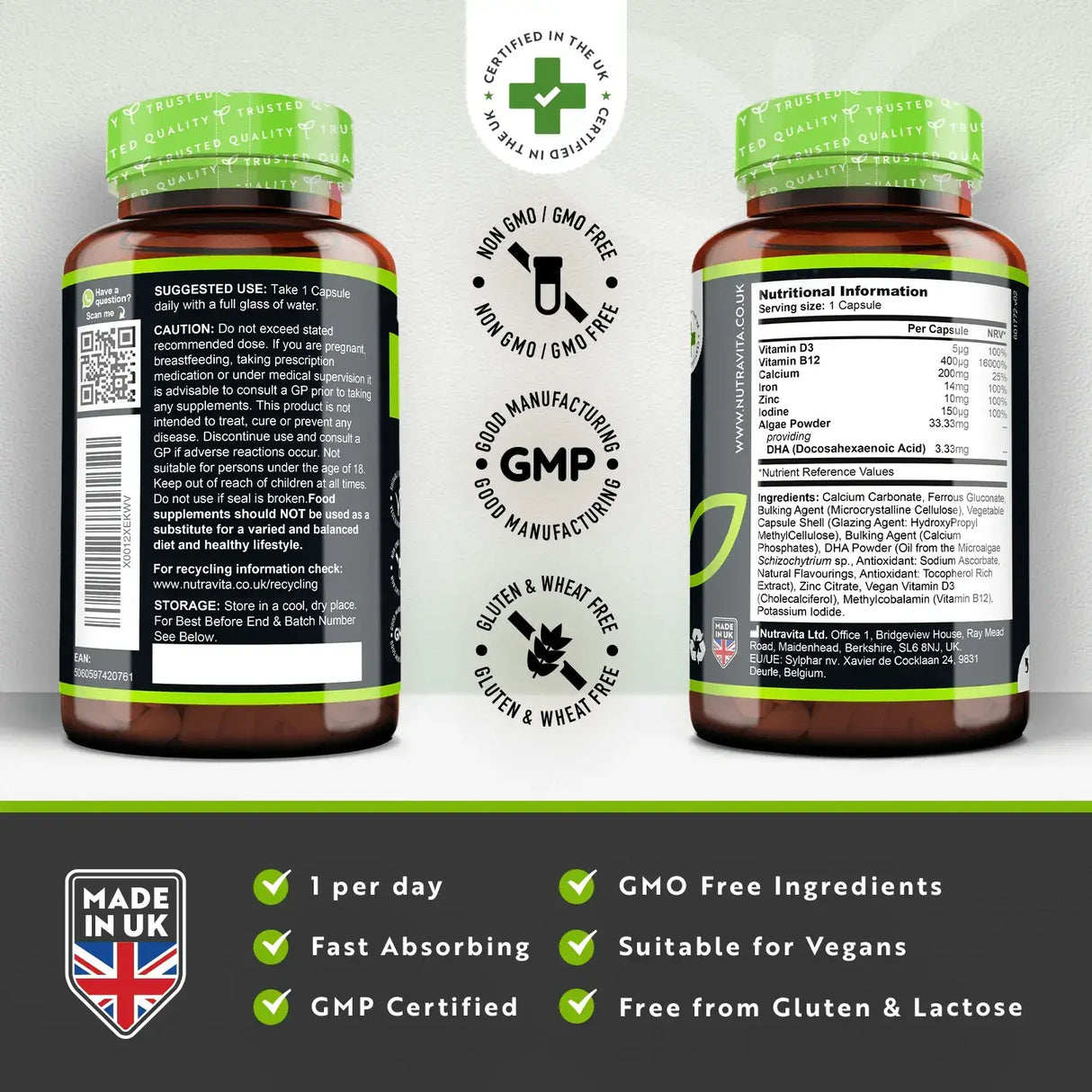 Vegan Essential Multivitamin /120 capsules, 120 days/ Nutravita