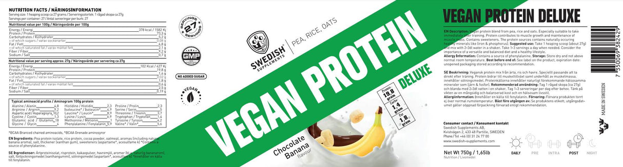 Vegan Protein Deluxe | z hrachu, rýže a oves - 750 gramů
