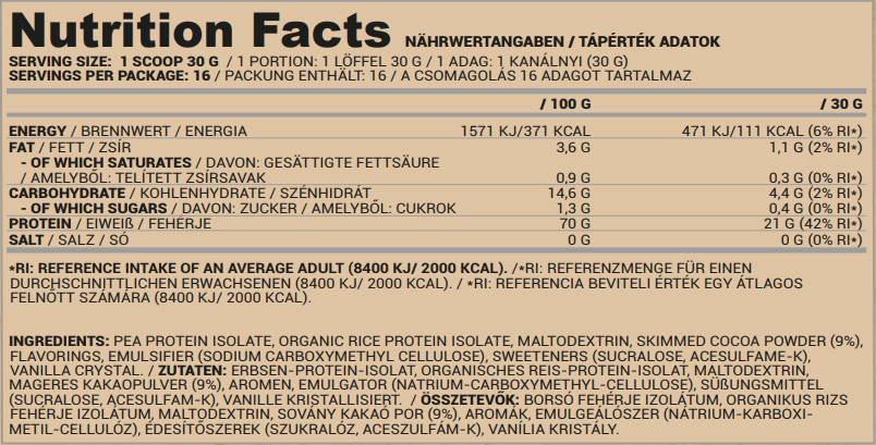 Veganiški baltymai | Žirnys ir ryžiai - 500 gramų