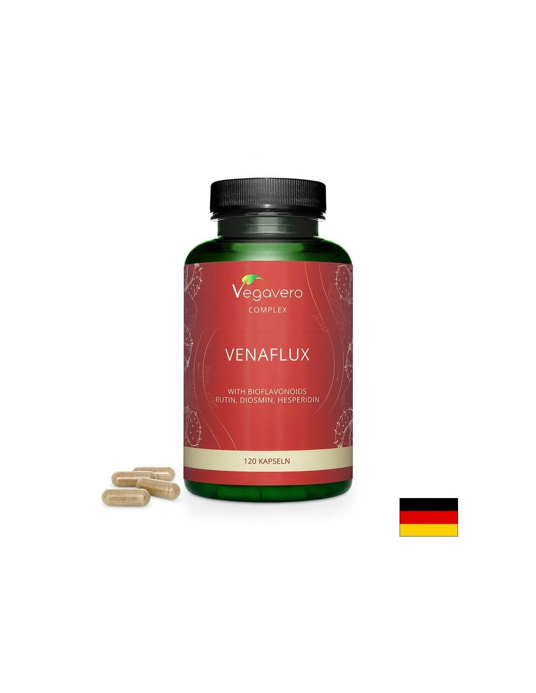 Venaflux Complex - Herbal formula against varicose veins and hemorrhoids, 120 capsules Vegavero