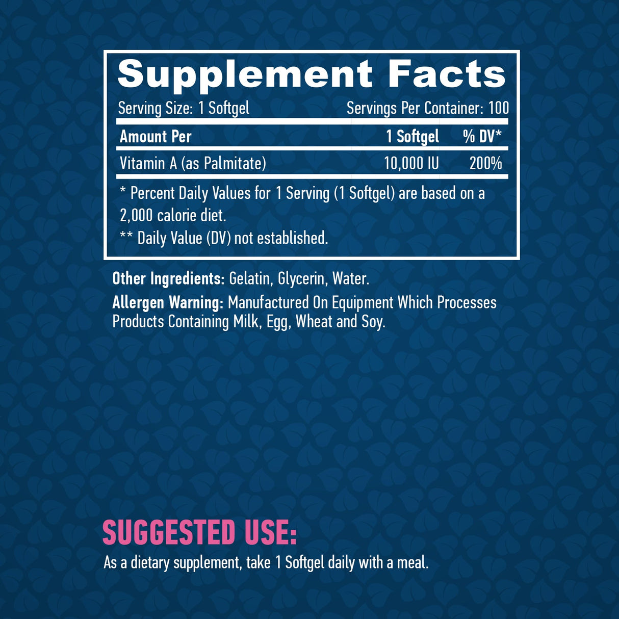 Vitamine A 10.000 Yu / 100 softgels