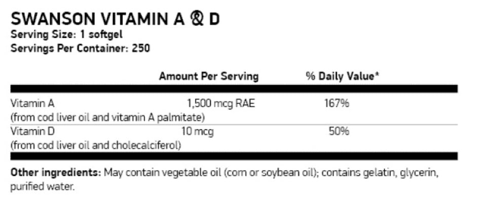 Vitamina A&D - 250 cápsulas de gel