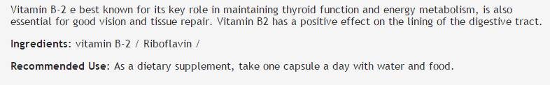 Vitamin B-2 16 mg - 100 capsules