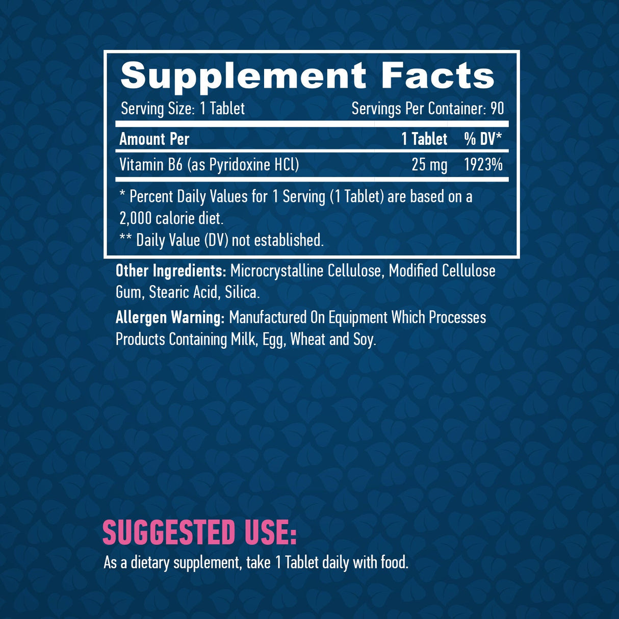 Vitamin B6 / 25mg. / 90 karet.