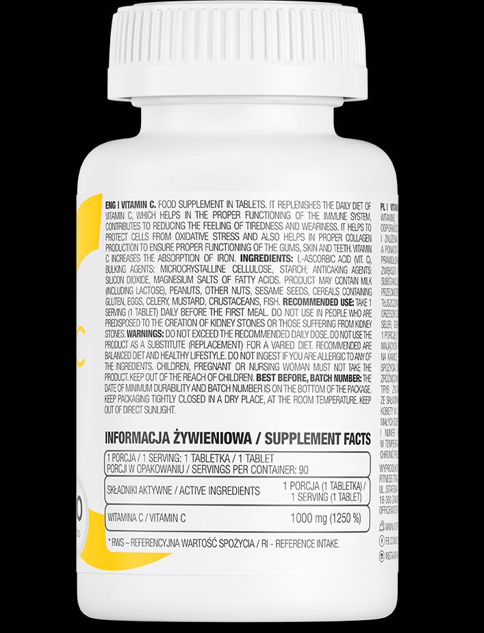 Vitamina C 1000 mg - 90 tabletas